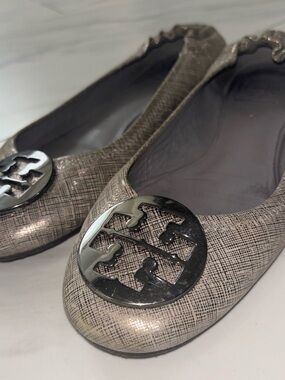 Tory Burch silvery Reva flats